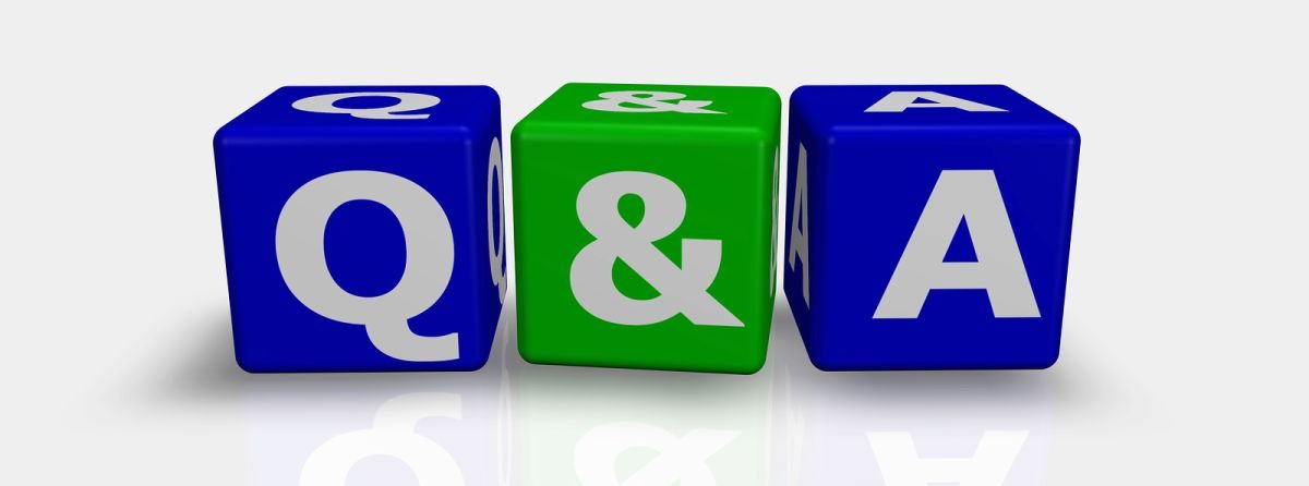 Cube words with Q&A in blue and green